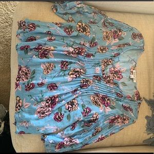 Patrons of Peace Blue Floral Blouse